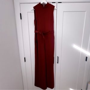 NWT Rust Color Express Belted Jumpsuit